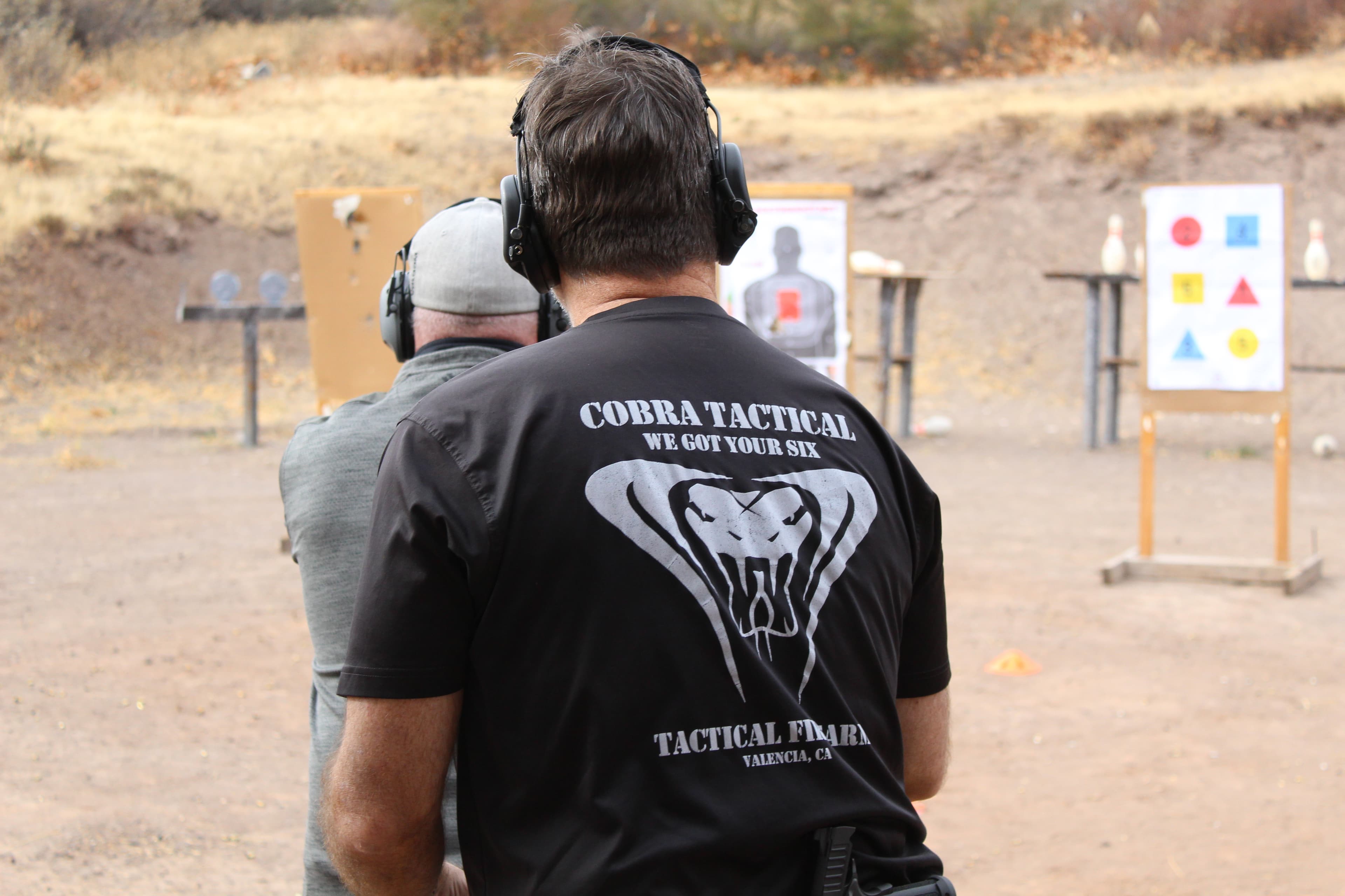 CTI Instructor and student during a move and shoot drill